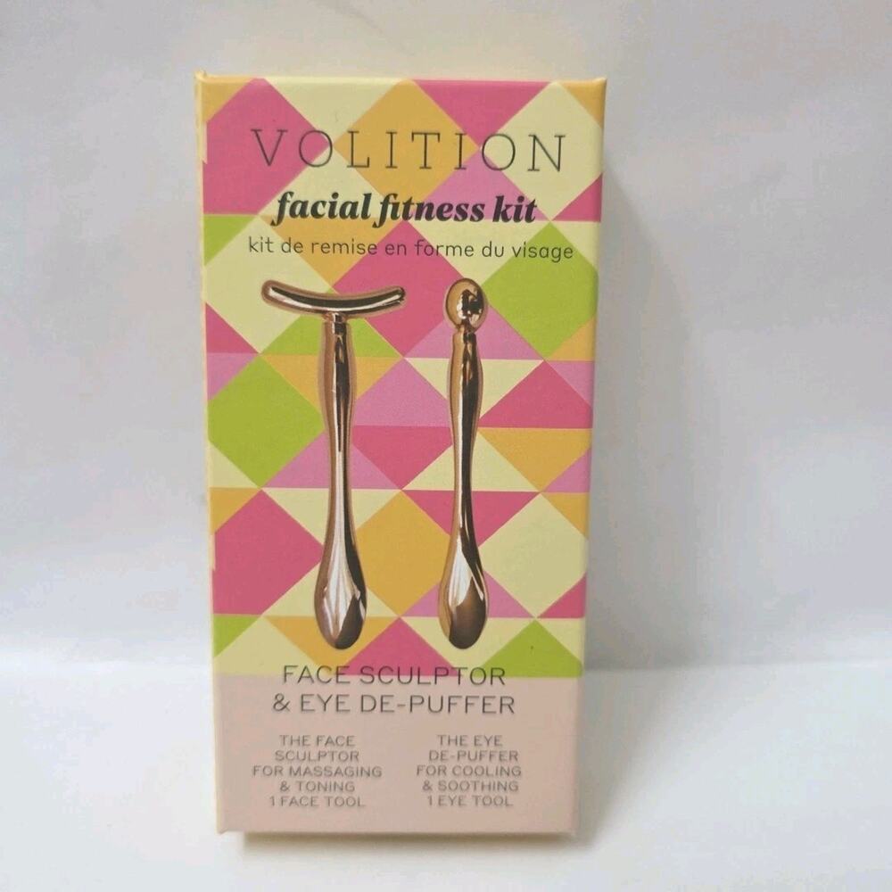 Volition Facial Fitness Kit Face Sculptor Eye De-Puffer Massage Beauty Tools NEW